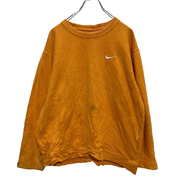 アメリカ古着NIKE トレーナー　オレンジタグ NIKE ロゴスウェット トレーナー S〜 イエロー ナイキ 裏パイル 古着卸