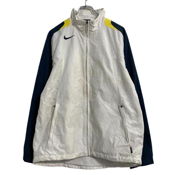 NIKE ナイロン ジャケット M ホワイト ネイビー ナイキ ジップアップ