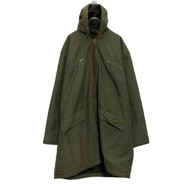 ミリタリー風 ジャケット XL 程 オリーブ フルジップ ファー 切替