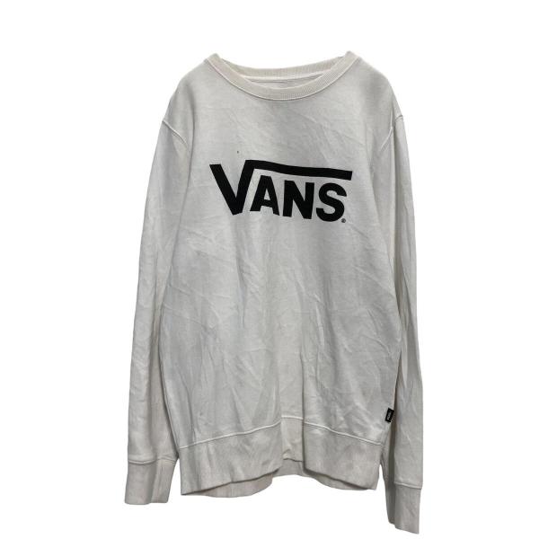 VANS ロゴスウェット トレーナー S ホワイト ヴァンズ 裏起毛