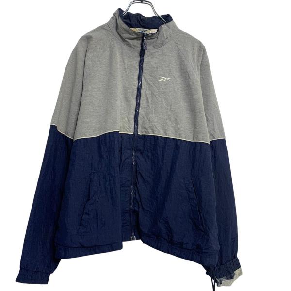 Reebok ジャケット XL グレー ネイビー リーボック ジップアップ