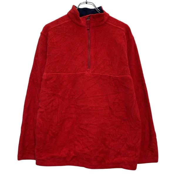 landsend フリースジャケット LANDS'END フリースジャケット L レッド ランズエンド ハーフジップ