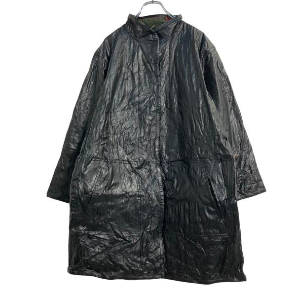 KOOS フェイク レザーコート レディース XL ブラック スタンドカラー ビッグサイズ 古着卸 アメリカ仕入 a612-6079