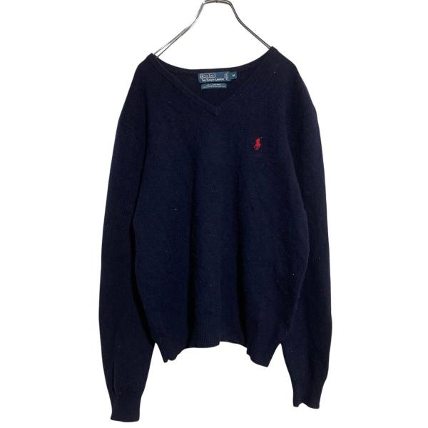 Polo Ralph Lauren ウールニット セーター M ネイビー ポロラルフ