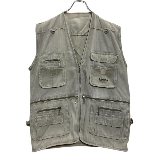 フィッシングベスト 2XL〜 ライトグレー ビッグサイズ マルチポケット