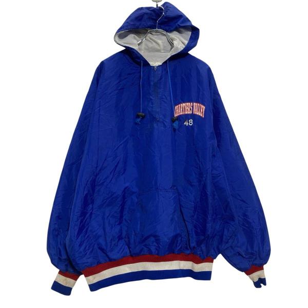 DeLONG USA ハーフジップ ナイロンジャケット 2XL〜 ブルー USA製