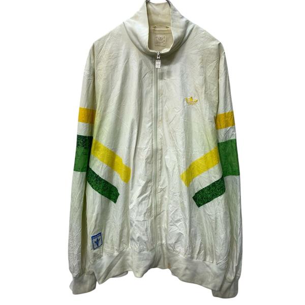 2004年アテネオリンピック　全メンバーサイン入りナイロンジャケットadidas adidas ジップアップ ナイロンジャケット 3XL位 ホワイト グリーン