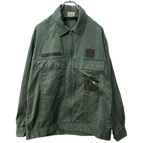 フランス軍 フライトジャケット 101c XL位 セージグリーン オリーブ HBT メカニックジャケット ミリタリー 古着卸 アメリカ仕入 a704-6026