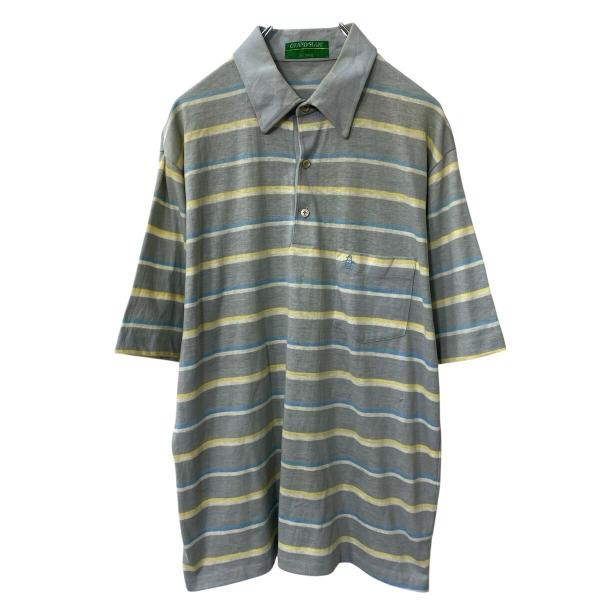 Munsingwear Grand Slam 70s 半袖ポロシャツ GRAND SLAM MUNSINGWEAR 半袖 ボーダー ポロシャツ XL グレー