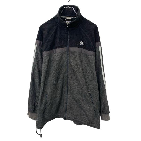 adidas フリースジャケット M チャコールグレー ブラック アディダス