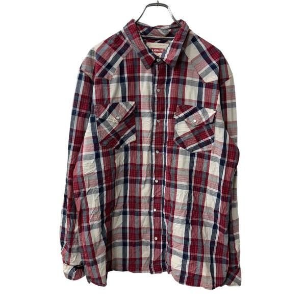 Levi's 長袖 チェックシャツ XL レッド リーバイス タータンチェック