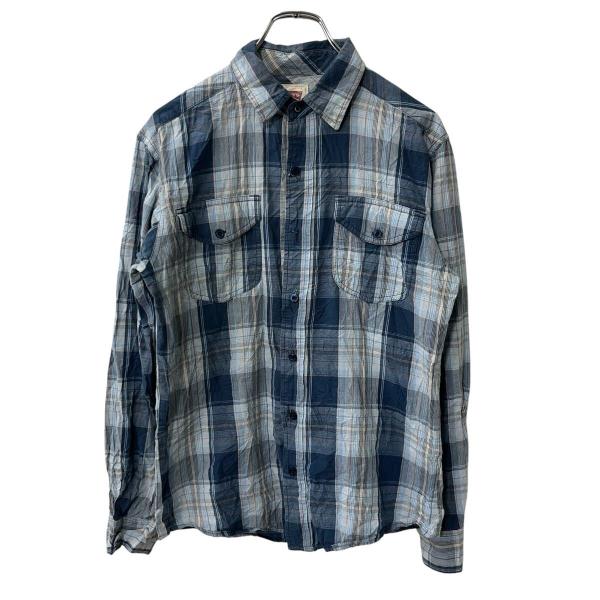 Levi's 長袖 チェックシャツ S ブルー系 リーバイス チェック柄 格子柄