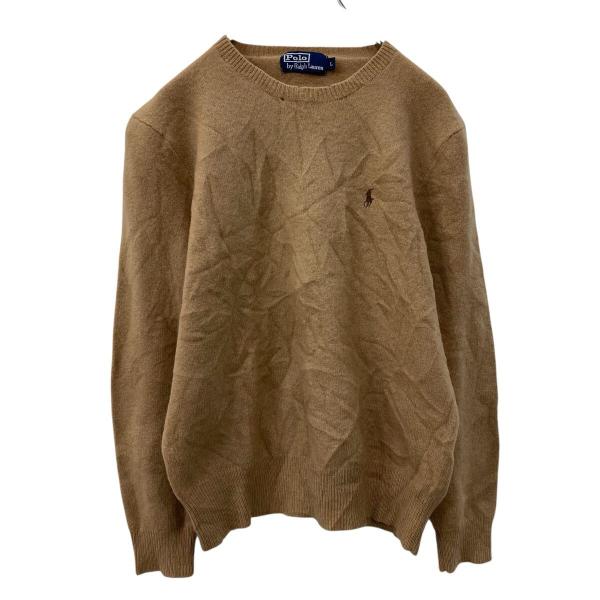 Polo Ralph Lauren 半袖ニットセーター ベージュ【新品未使用】 人気のベージュ♡ラルフローレン ワンポイント刺繍ポケット半袖ニット