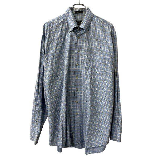 ORVIS 長袖 チェックシャツ XL ライトブルー オービス ボタンダウン 胸ポケット コットン 長袖シャツ トップス 春物 a710-5572