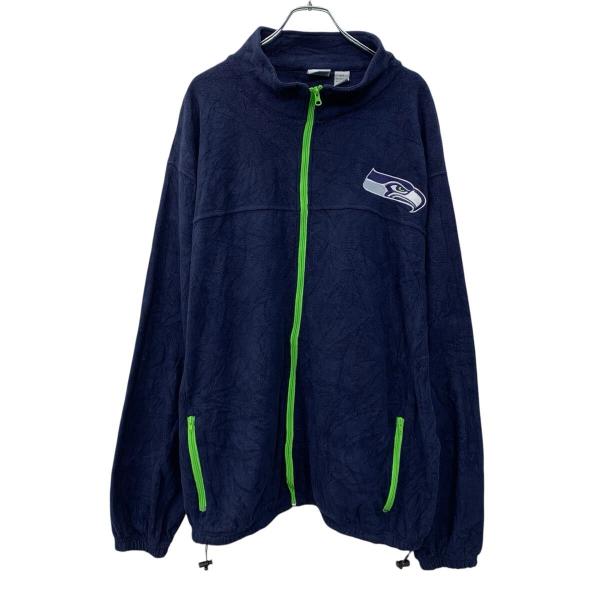 TEAM APPAREL フリースジャケット 2XT ネイビー グリーン ドローコード