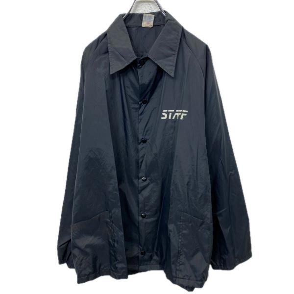 USA製 〜90's コーチジャケット XL ブラック 薄手 ナイロン バック