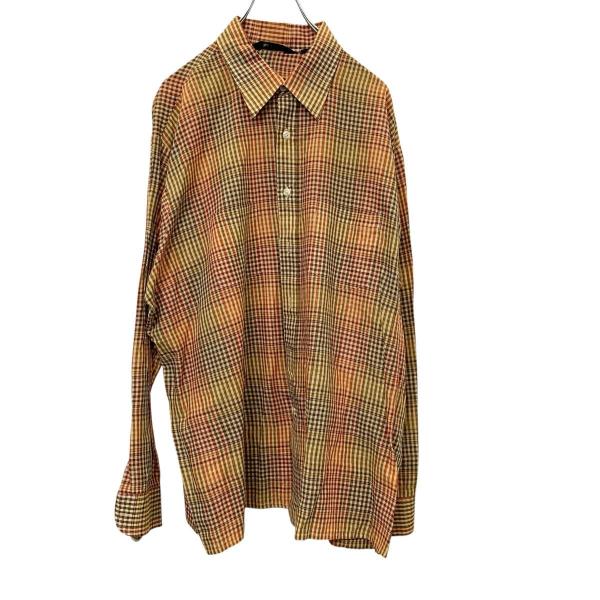 70s 80s ビンテージ　チェックシャツ 70s-80s 長袖 チェックシャツ XL レッド・ブラウン・オレンジなど 胸