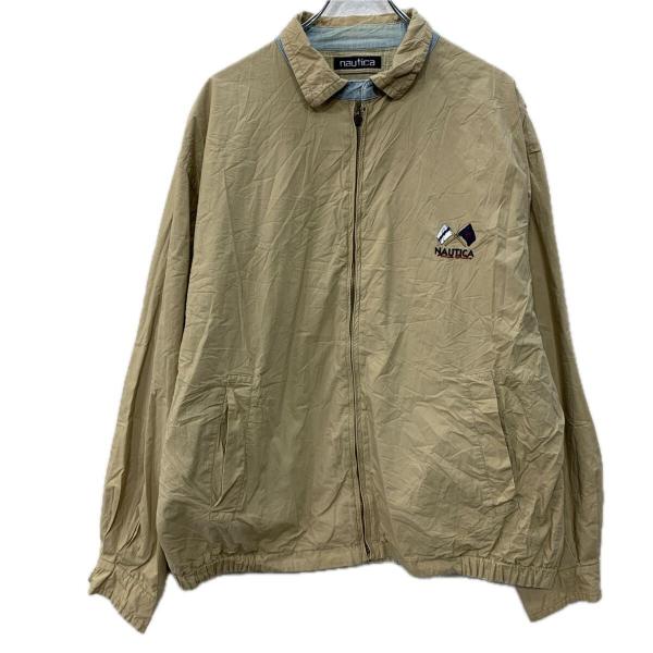 NAUTICA スゥイングトップ L〜 ベージュ ノーティカ ジップアップ 刺繍