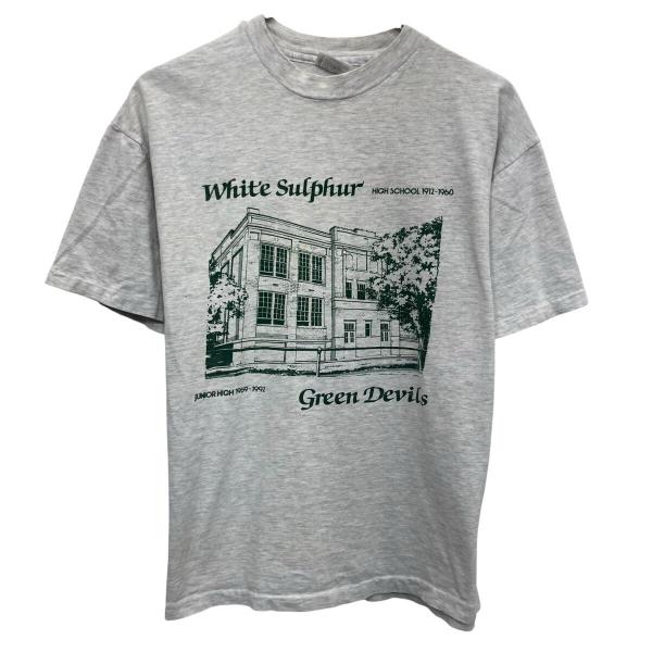 90s USA製 Hanes 半袖 プリントTシャツ L グレー ヘインズ プル