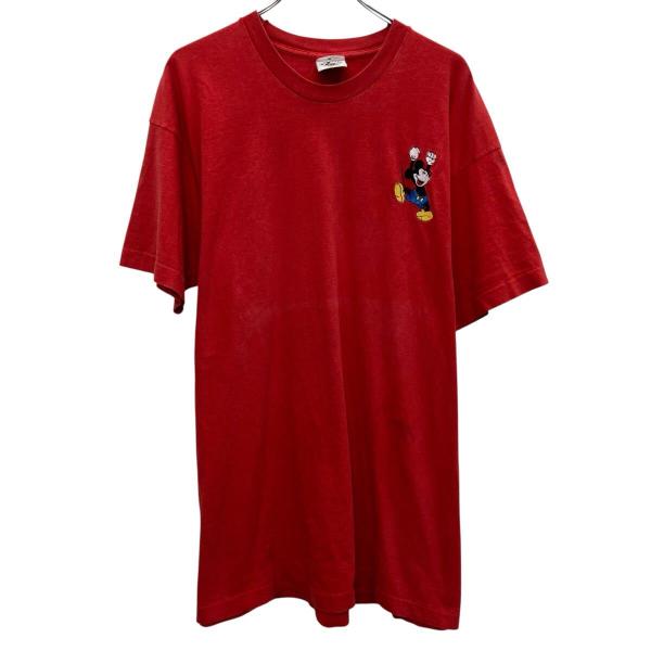 90s MICKEY&CO. 半袖 キャラクターTシャツ レッド ミッキーアンド