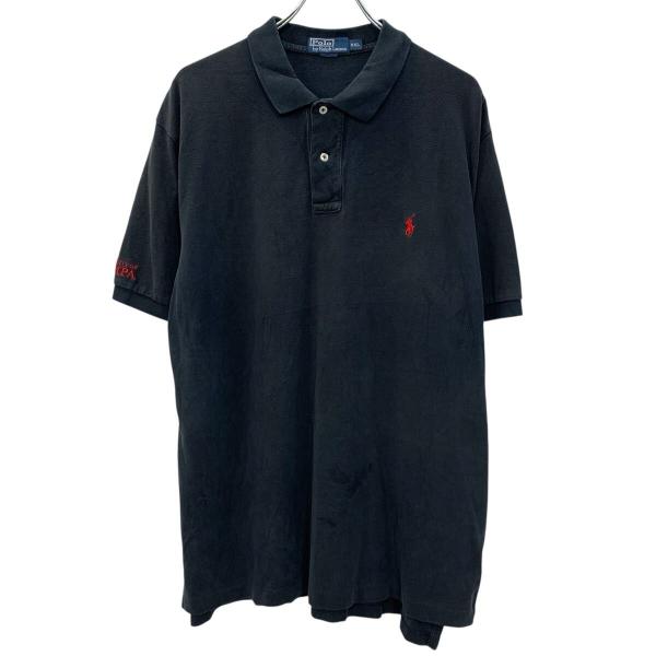 90s POLO by RALPH LAUREN 半袖 ポロシャツ XXL ブラック ポロラルフ