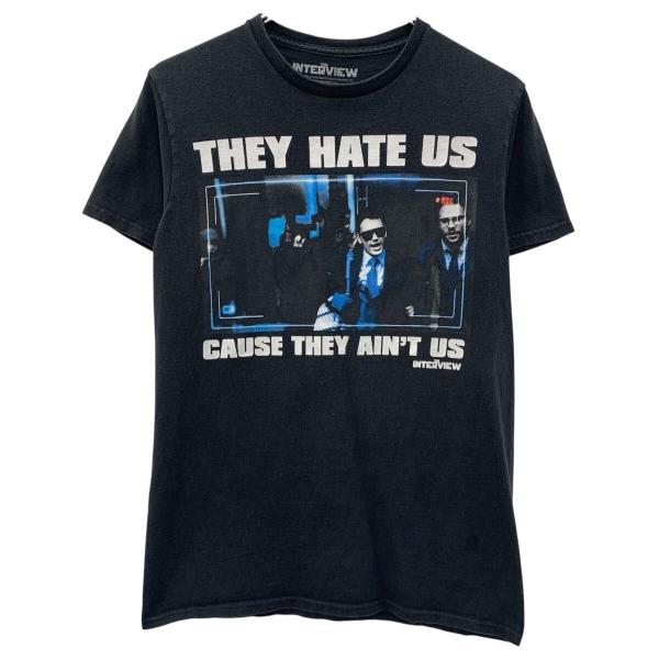 THE INTERVIEW 半袖 ムービーTシャツ S ブラック ザインタビュー プルオーバー ビッグプリント ムービーT 映画 カットソー 夏物 a806-6602
