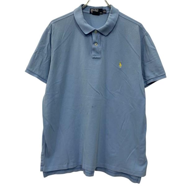 90s Polo by Ralph Lauren 半袖 ポロシャツ XXL ブルー ポロラルフ