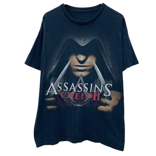 ASSASSINS CREED?半袖 キャラクターTシャツ L〜 ブラック アサシン クリード II プルオーバー ゲーム グラフィックT 夏物 a808-5644