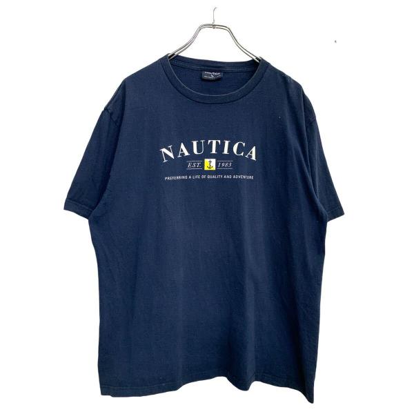 NAUTICA 半袖 プリント Tシャツ XLサイズ ノーティカ ネイビー
