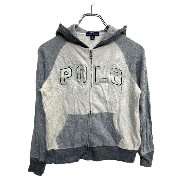 ラルフローレン フルジップパーカー Ralph Lauren 古着 M L 灰 POLO RALPH LAUREN(ポロラルフローレン) / ジップパーカー/M/コットン