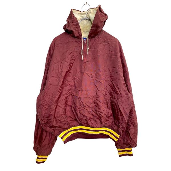 RIPON / MILWAUKEE/ナイロンジャケット/90s/USA製/レッド/XXL Holloway ハーフジップナイロンジャケット XXLサイズ ワインレッド USA