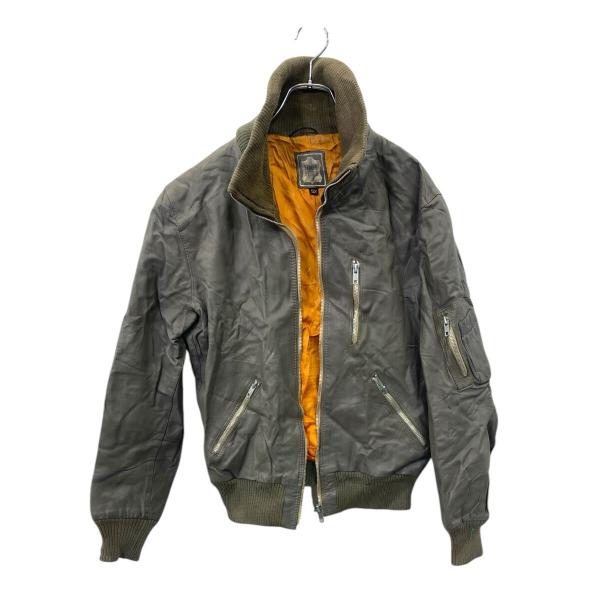 ドイツ軍 フライトレザージャケット XLサイズ相当 オリーブ 民間品