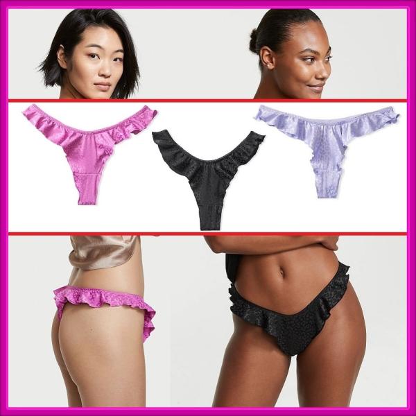 VICTORIA'S SECRET（ヴィクトリアシークレット） Satin Ruffle Thong