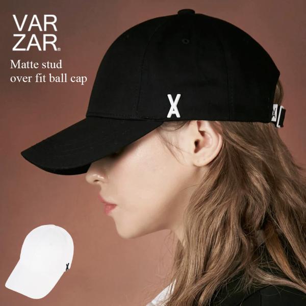 バザール キャップ 正規品 国内発送 帽子 韓国 ファッション レディース 人気 深め VARZAR Matte stud over fit ball