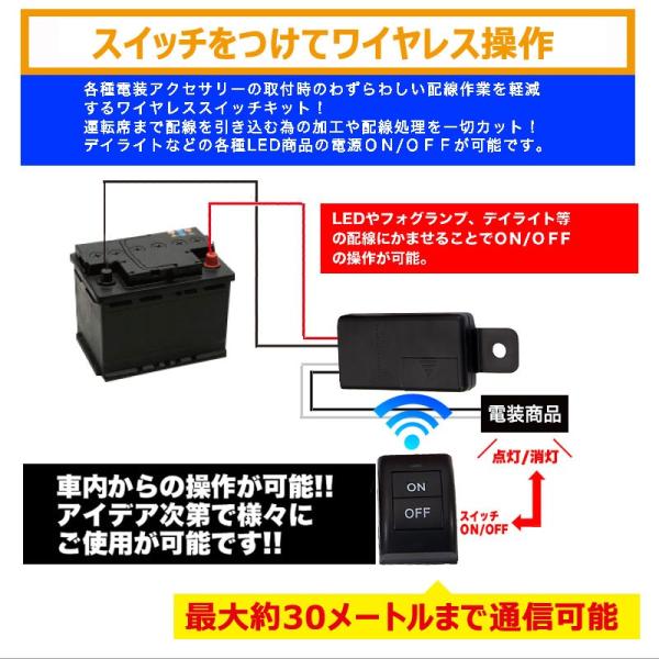 汎用 ワイヤレス スイッチキット Diy デイライトled製品 各種電装品をワイヤレスでon Off切替 面倒な配線引き込み作業を一切カット Dc12v Buyee Buyee 日本の通販商品 オークションの代理入札 代理購入