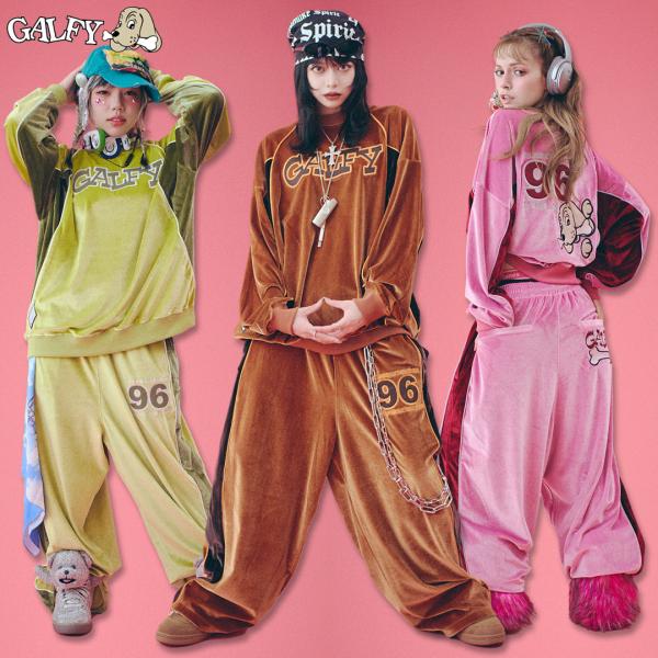 ガルフィー GALFY 俺らの96' ベロア SET UP セットアップ L 中型犬 XL 大型犬 143009 #50 PINK #70 LIME #90 O.BROWN ギャル