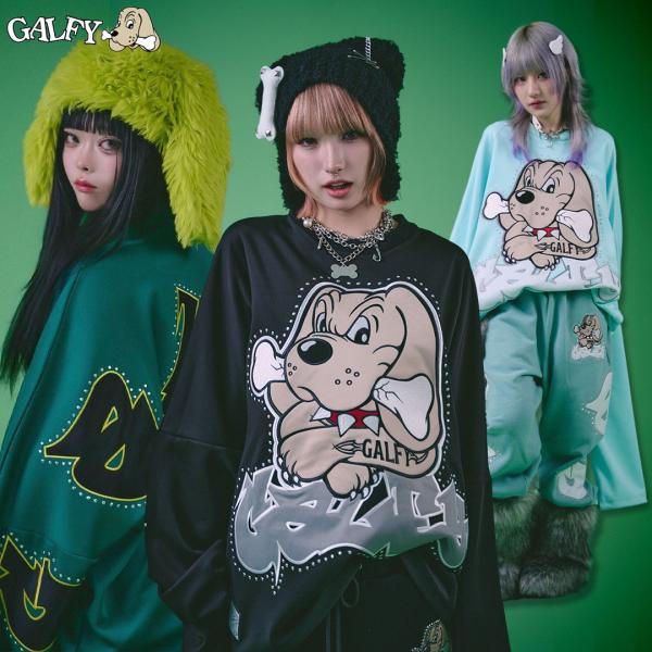 ガルフィー GALFY ギャル男BIGロゴ大萌袖ロンTee 長袖Tシャツ 143026 #20 BLACK #73 SAX #80 GREEN L XL ヤンキー 超長袖 TGC 24AW