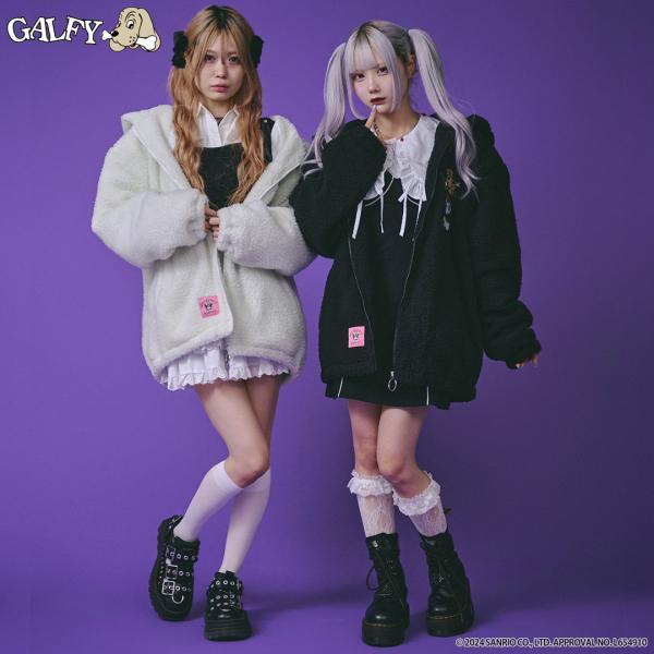 GALFY（ガルフィー） クロミ × コラボ モコモコ丸ボアずきんパーカー 