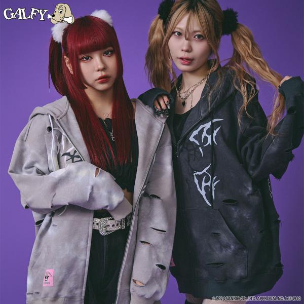 ガルフィー×クロミ イルガルフィームラ染め ZIP パーカー セール】GALFY×クロミコラボ イルガルフィームラ染めジップ