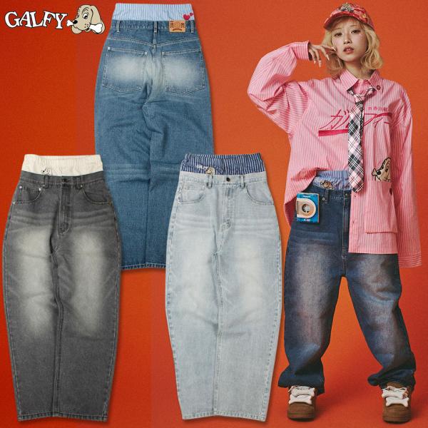 ガルフィー GALFY 1 chance( わんちゃん ) パンチラデニム ジーンズ ジーパン 151000 #20 BLACK #40 INDIGO #70 L.BLUE M L XL ヤンキー 24AW