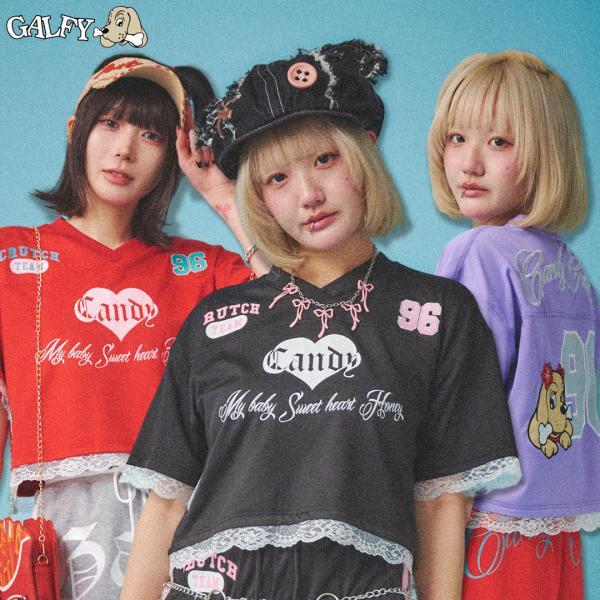 キャンディー ガルフィー Candy Galf ぷりちぃゲームシャツ 半袖 ジャージ Tシャツ 152007 #20 BLACK #30 RED #110 LAVENDER 25SS 希空 ゆなち TGC