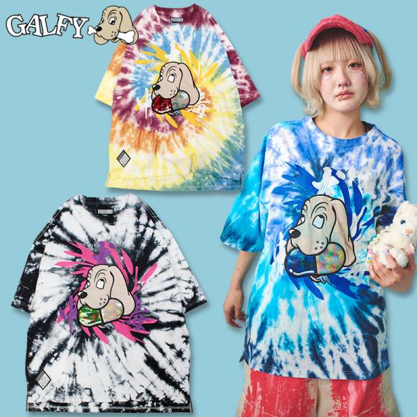 ガルフィー GALFY 犬中毒 Tee 半袖 Tシャツ 152017 #20 BLACK #70 BLUE #100 RAINBOW ヤンキー ギャル メンズ レディース 25SS