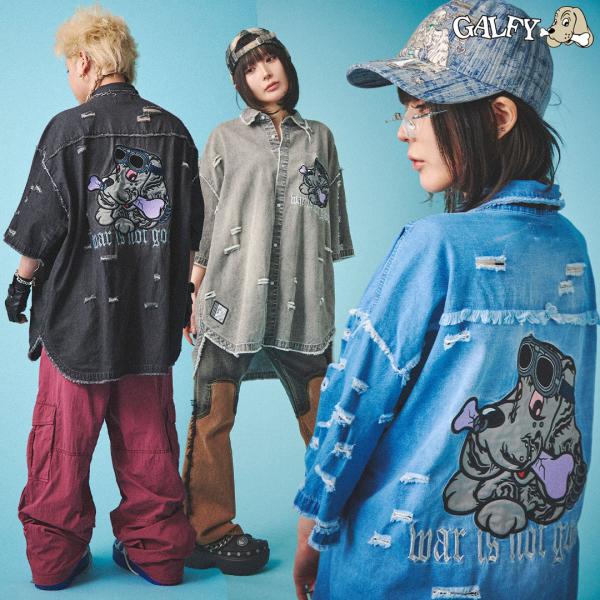 ガルフィー GALFY 病みに染まりし 反戦 シャツ 半袖 152025 ヤンキー ギャル メンズ レディース 25SS