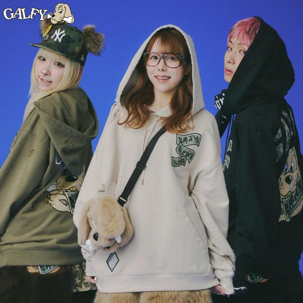 ガルフィー GALFY お金大好きパーカー 中型犬 L 大型犬 XL 153002 BLACK KHAKI BEIGE パーカー ヤンキー 25AW