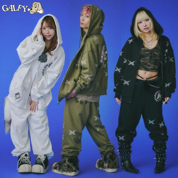ぷぷ　ピカピカ注射器　ガルフィー　半袖　ベロア　セットアップ　　L GALFY（ガルフィー）の「【GALFY/ガルフィー】ピカピカ注射器SETUP夏