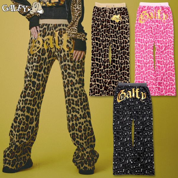 キャンディー ガルフィー CANDY GALFY フユGAL豹パンツ 153069 BLACK PINK BEIGE パイル ズボン ヒョウ柄 秋冬 ギャル ヤンキー 25AW