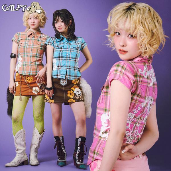 キャンディー ガルフィー CANDY GALFY ロコカジチェックシャツ 162006 半袖シャツ 橋本環奈 ギャル 26SS