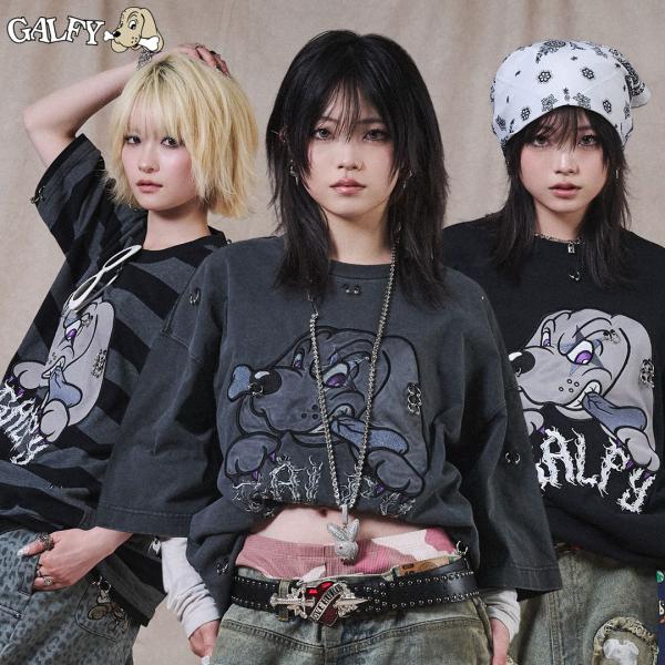 GALFY（ガルフィー） バチバチ ピアス Tee 162028 Tシャツ 半袖 犬 DOG