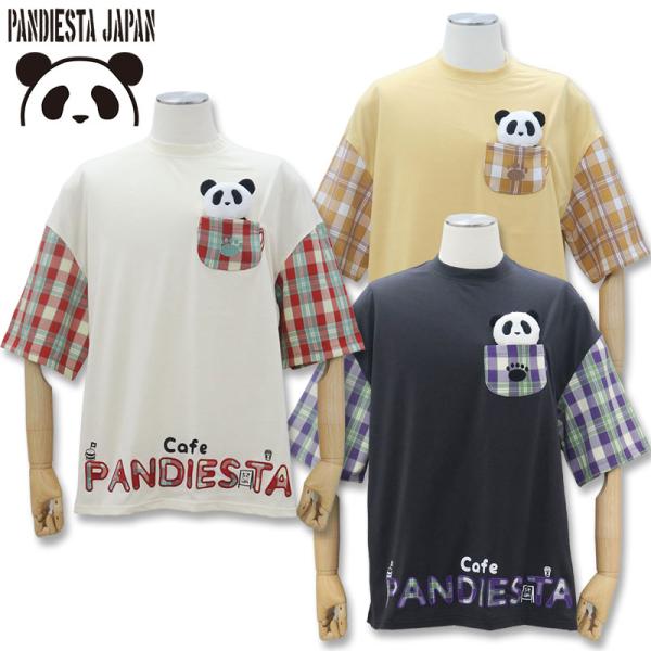 パンディエスタ ぬいぐるみ オーバーサイズ 半袖 Tシャツ 554470 M L XL アイボリー チャコール ブラック PANDIESTA メンズ レディース