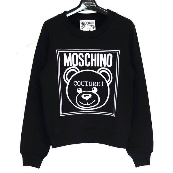 モスキーノ MOSCHINO MO クマ ロゴ CREWNECK レディース トップス スウェット プルオーバー 38 M